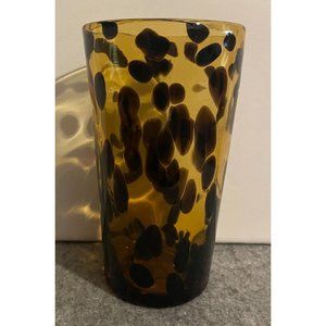 Tortoise Shell Design Tumbler Handblown 18oz. 6.25 inches tall   #1459
